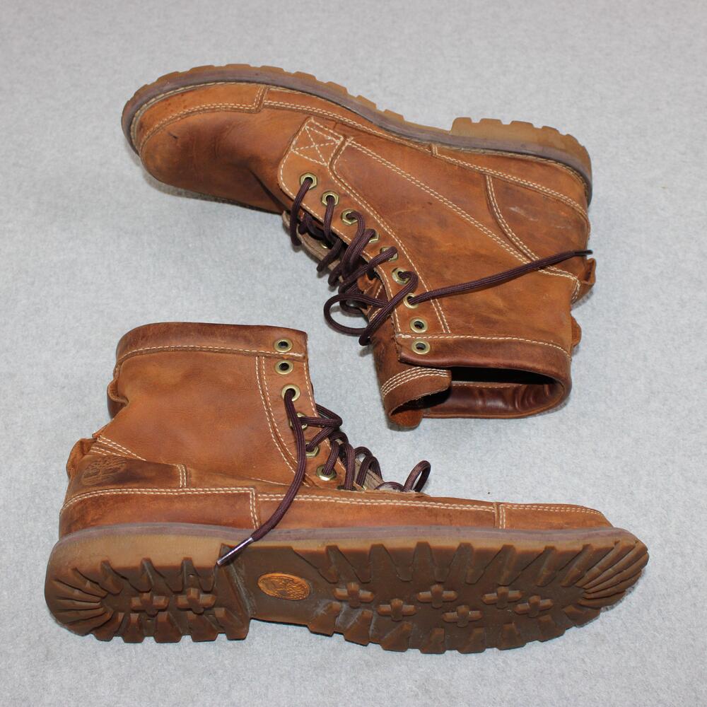 Timberland Boot Men Size 10 Brown Leather Chuka Combat Workwear Heritage 90s Y2K